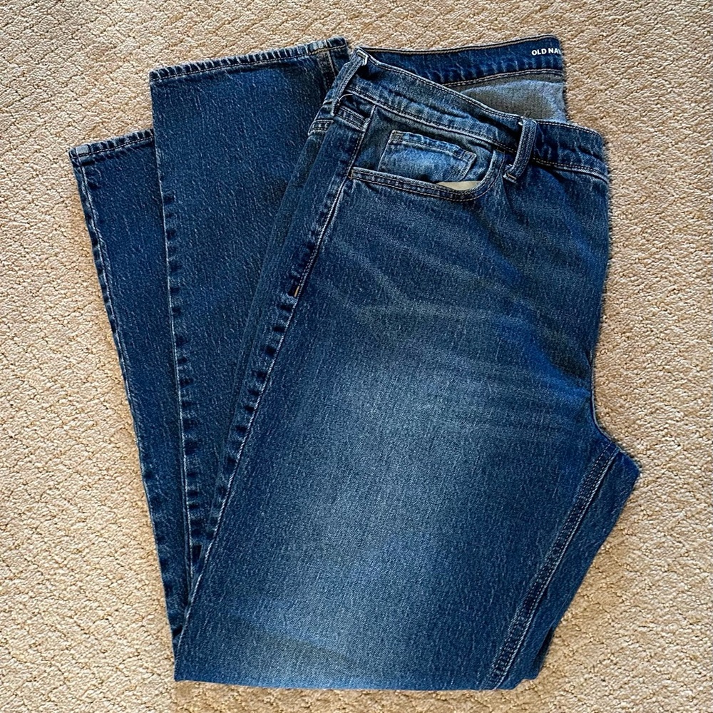 Old Navy Boyfriend Dark Wash Straight Jeans